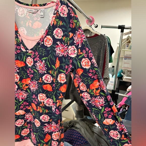 Isaac Mizrahi Live Floral Twofer Top - Picture 3 of 8